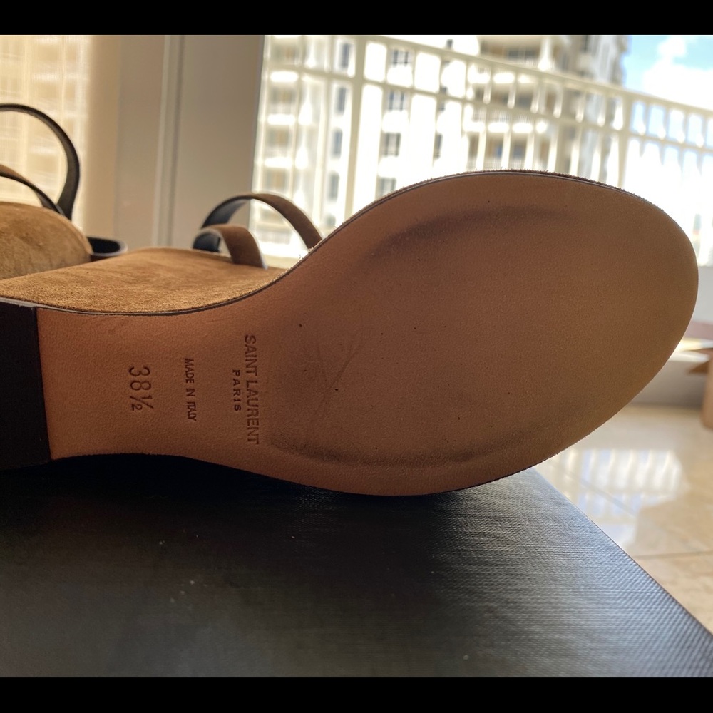YSL Frida Brown Suede Wedges New - Picture 7 of 12
